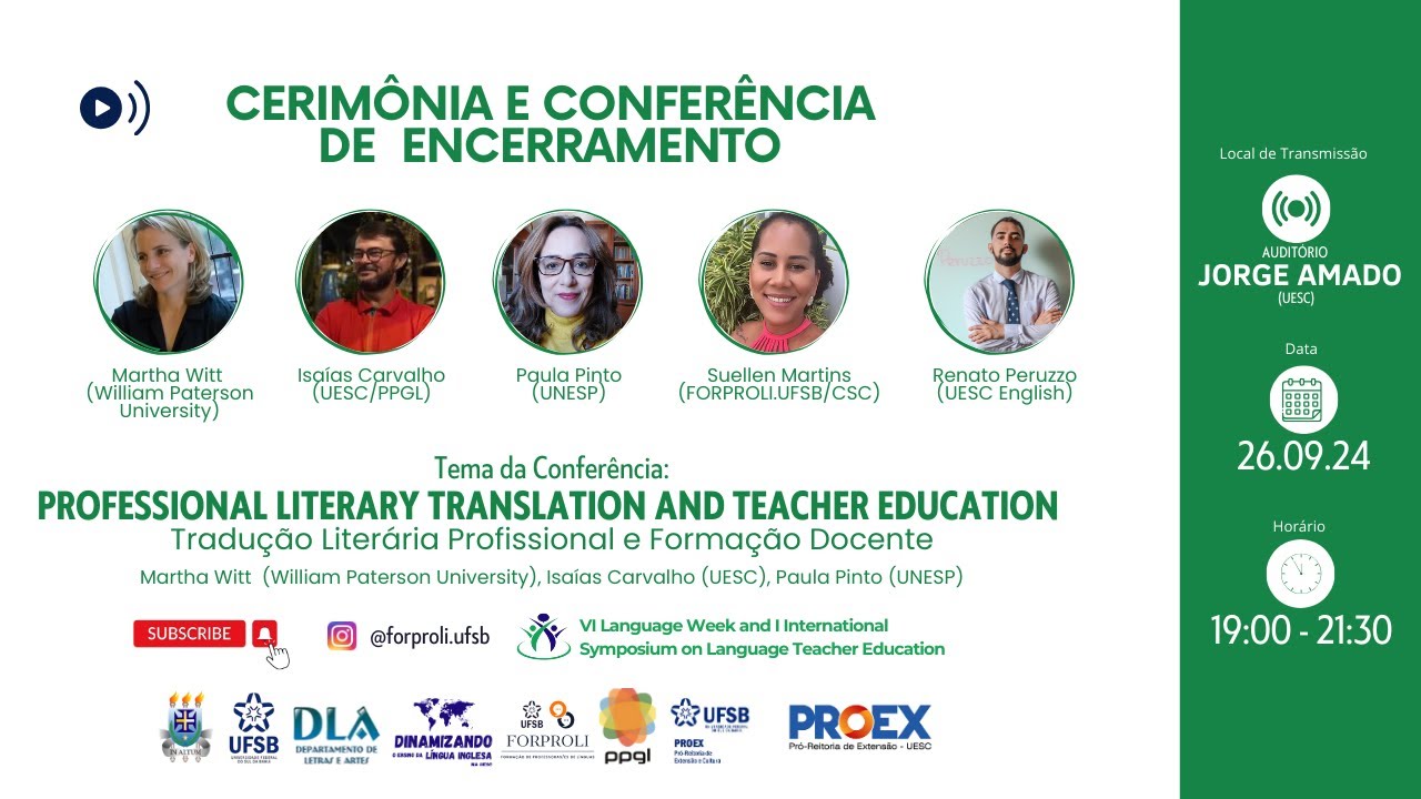 CERIMÔNIA E CONFERÊNCIA DE ENCERRAMENTO