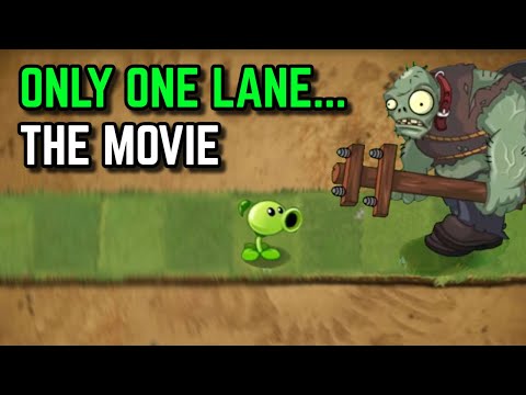 I Attempted Plants vs. Zombies 2 with ONLY ONE LANE... (The Movie)