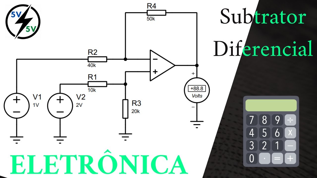 Entenda o AMPLIFICADOR SUBTRATOR - Resistores diferentes