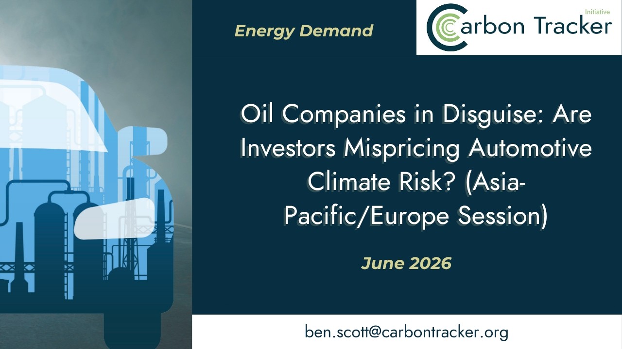 Oil Companies in Disguise: Are Investors Mispricing Automotive Climate Risk? (Asia/Europe Session)