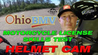 How To Pass Ohio BMV Motorcycle License Endorsement Skills Test - HELMET CAM