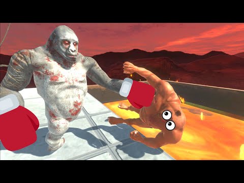 GORO KNOCKOUT UNITS INTO THE LAVA POOL! - ANIMAL REVOLT BATTLE SIMULATOR PC