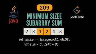 LeetCode 209: Minimum Size Subarray Sum | Java Solution | Sliding Window