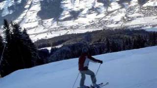 preview picture of video 'Skiing the Red Run from Choralpe to Brixen, SkiWelt, Austria. Part 2'