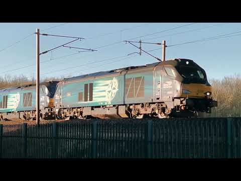 68003/68018 with 68002/68005 dit 0c53 Crewe Gresty Bridge - Sellafield, 6th April 2021