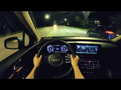 2022 Kia Carnival SX Prestige - POV Night Drive (Binaural Audio)