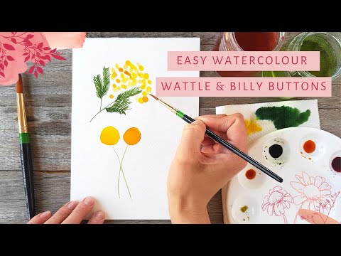 Watercolour Wattle AND Billy Buttons - two tutorials in one!
