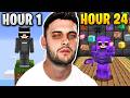 I Played Minecraft ONE BLOCK For 24 Hours Straight