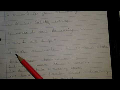 Learn French Lesson 16: Useful vocabulary with parts of the day in french