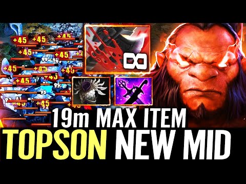 🔥 TOPSON Axe NEW MID — 15min GODLIKE 19min Max Item 100% Master Lane + Jungle Farm Dota 2 Pro