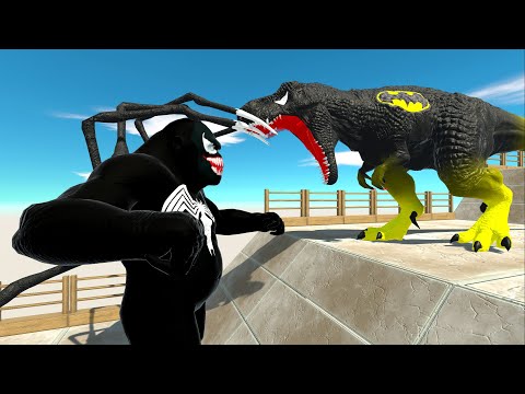 VENOM GORO vs BATMAN T-REX DEATH FALL - Animal Revolt Battle Simulator