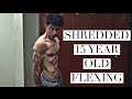 15 Year Old Bodybuilder Flexing | Physique update