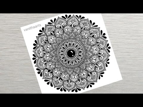 How to draw a Mandala Art for Beginners Step by Step Tutorial Easy Mandala Drawing vanithaarts