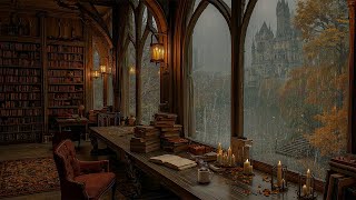 Gothic Library with Rain Sounds - Dark Academia