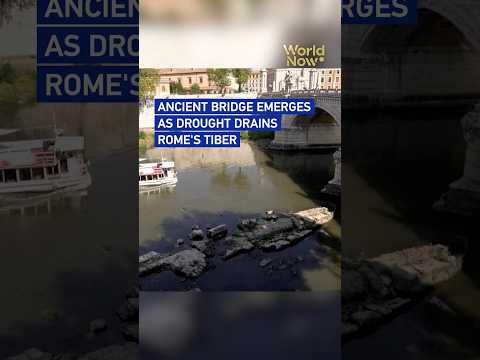 Ancient bridge emerges as drought drains Rome's Tiber #worldnow