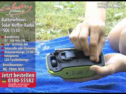 infactory Batteriefreies Solar-Koffer-Radio "SOL-1510"