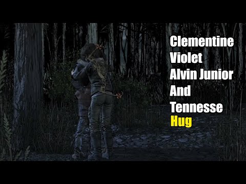 Clementine, Violet, AJ and Tenn Hug. | The Walking Dead: The Final Season Episode 4
