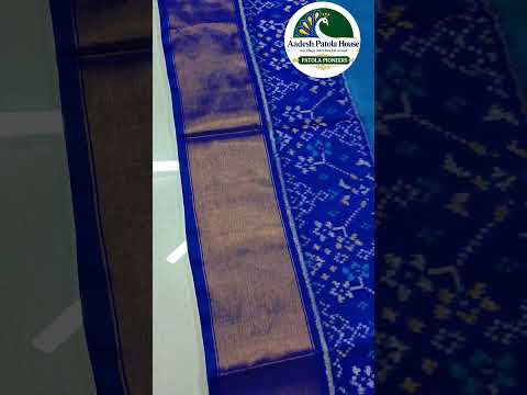 Blue Navratan Motifs Kali Chaniya Choli Set with Blue Morpich Dupatta – Single Ikat 6 Ply Silk