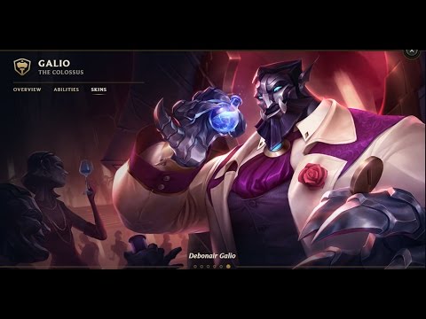 Debonair Galio 2017 Update Skin Spotlight Gameplay League Of Legends