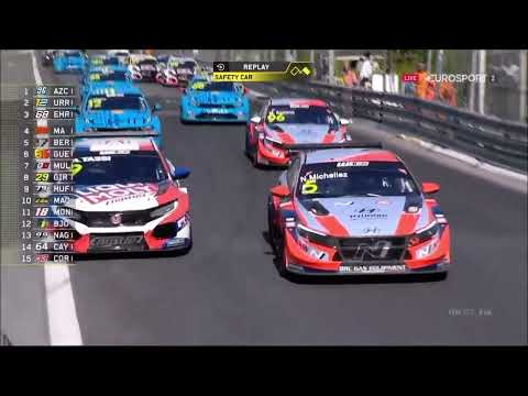 WTCR Pau Ville 2022 Race2 Start Crash