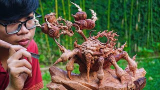 One Piece: Luffy Gear 5 vs Saturn - Wood Carving ASMR