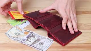 Матове вінтажне портмоне Grande Pelle 11454 бордовий