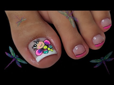 Hermosas uñas con figura de LIBÉLULA #miarteentusuñas #nailart #naildesings