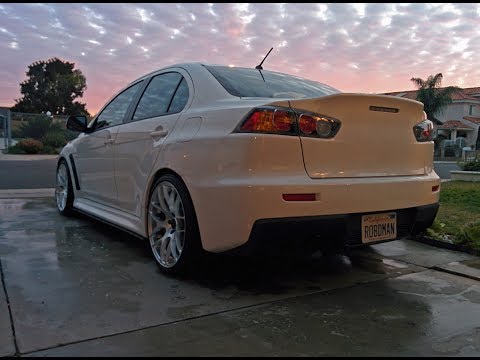Cobb turboback quad tip exhaust Mitsubishi Evo x warmup idle