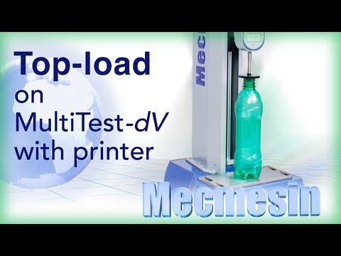 Top-load testing PET bottles with the MultiTest-dV  -  Mecmesin Force Measurement Systems
