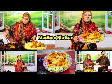MADBEE CHICKEN RICE PLATTER " Tasty Spicy Dish || Husband Ne Challenge Dia || Chicken Madbee Recipe