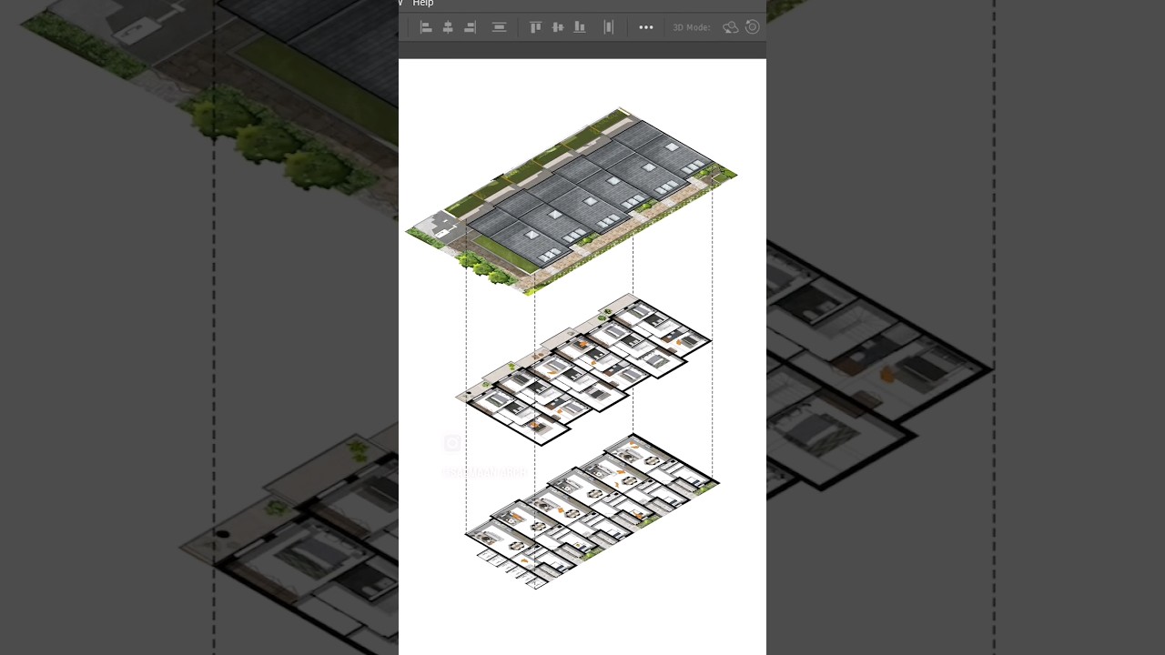 Make any drawing ISOMETRIC in Photoshop 💯 #architecture