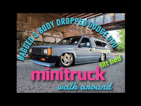 Bagged, body dropped, tilt bed Dodge D50 minitruck!