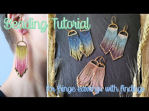 Beading Tutorial #4 | "Odoti" fringe earrings with findings, how to make ombre summer DIY jewelry