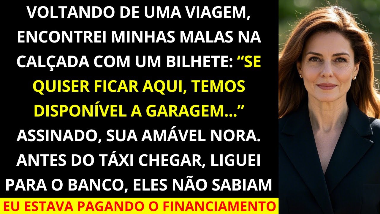 Voltando de uma viagem, encontrei minhas malas na calçada com um bilhete: Se você quiser ficar aqui