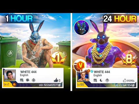 Transforming White444 ₹1 Noob ID into ₹10,00,000 PRO ID in Just 24 Hours 😱 – Garena Free Fire