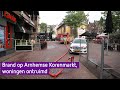 Brand op Arnhemse Korenmarkt, woningen ontruimd