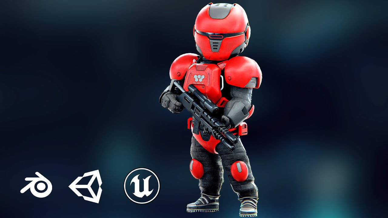 Cyber Soldier Xc-200 Auto-Rig Pro Rigged For Mixamo Unreal Engine Unity 3D Model