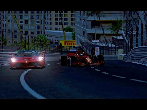 Ferrari F1 2018 vs La Ferrari - Monaco by Night