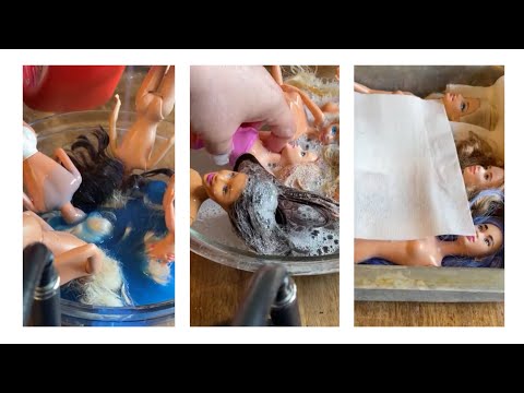Results of Washing Barbie Hair! What is the best method?! Suzie Q NICU is live!