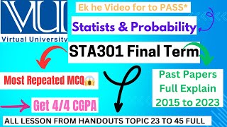 STA301 Final Term Preparation||STA301 Past Papers#vustudents #sta301 #viral #vuuniversity #exam