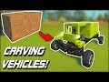 We Tried Racing Vehicles That we CARVED From Massive Blocks! (Scrap Mechanic Multiplayer)