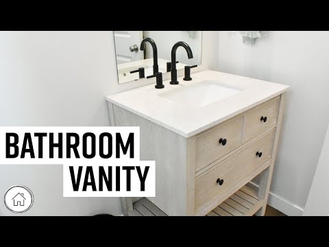 Easy to upgrade a pedestal sink to this vanity - How to DIY