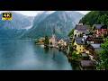 Hallstatt Austria From Above ️ Peaceful Piano Rain Ambience