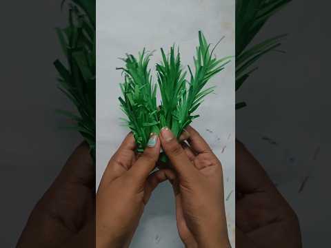 Trying easy paper grass 🪴🪴 #craft #satisfying #shorts #nehanaveli
