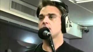 Robbie Williams singing  Shine Take That Cover @ BBC Radio 1 Live Lounge 07 10 2010