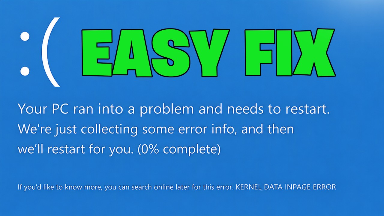 How To Fix KERNEL DATA INPAGE ERROR in Windows 11 (BSOD Fix)