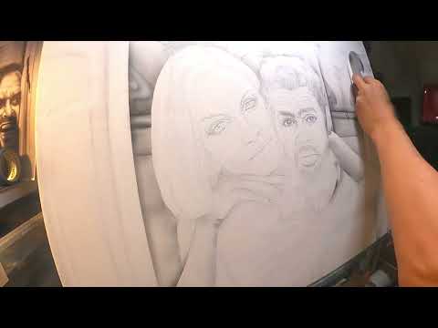 Air Magic Airbrushing Angel A, beautiful scene   Je t'aime   2