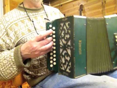 Hohner green button accordion in CF #136 (sold)