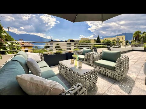 Exclusive apartment with large terrace, jacuzzi & partial lake view for sale in Locarno-Monti