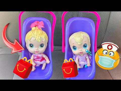 Baby alive crib life dolls goes on a outing ☀️|Doctor’s office 👩‍⚕️ and McDonald’s & park 🛝